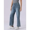 thumbnail image 4 of DARING DIVA Women's Wide High Waisted Stretchy Jeans Buttoned Denim Pants S Gray Blue, 4 of 6