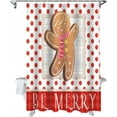 thumbnail image 2 of Christmas Shower Curtain Gingerbread Man Shower Curtains for Bathroom Decor Polka Dot Wood Grain for Christmas Decoration Bath Curtains Sets with Hooks Waterproof 36" W x 72" L, 2 of 6