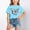 Blue, variant on Girl's Cute Graphic Shirt Casual Round Neck Short Sleeve Tee Colorful Butterfly Boho Art T-Shirt