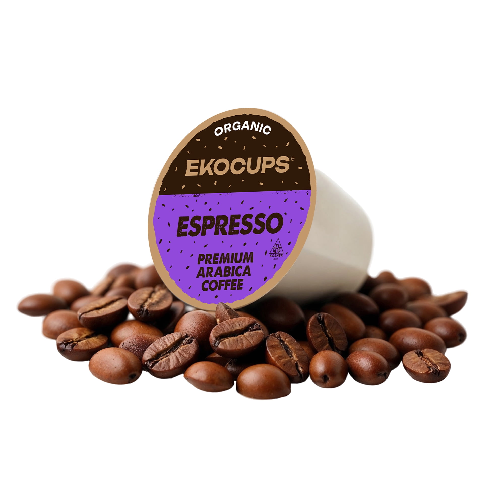 EKOCUPS Organic Espresso Dark Roast Coffee Pods. 40 Count For Keurig K-Cups Brewers