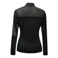 thumbnail image 5 of JIAYUE Women's Blouse Long Sleeve Solid Color Mock Neck Mesh Panel For Casual Wear Fashion Slim Fit Classic Female Tops, 5 of 6