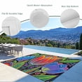 thumbnail image 3 of Abstract Tulip Flowers Outdoor Rug for Patio/Deck/Porch, Non-Slip Large Area Rug 4 x 6 Ft, Spring Colorful Floral Leaf Plant Indoor Outdoor Rugs Washable Area Rugs, Camping Rug Carpet Runner, 3 of 8
