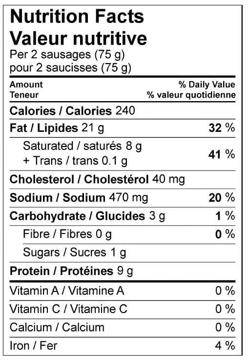 Great Value Pork Breakfast Sausages, 1 kg