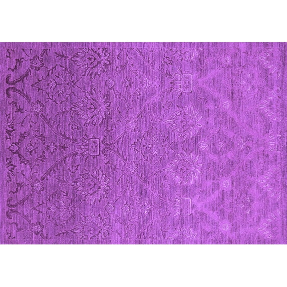 Ahgly Company Indoor Rectangle Oriental Purple Industrial Area Rugs, 7' x 9'