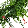 thumbnail image 3 of Nearly Natural 18" Floral & Fern Double Ring with Twig Base Floral Plastic Artificial Wreath (Assorted Colors), 3 of 5