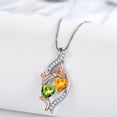 thumbnail image 5 of Taioiat Double Birthstone Necklaces for Women 18K Gold Plated Birthstone Rose Flower Jewelry Anniversary Valentines Day Mother's Day Birthday Gifts for Her Wife Girlfriend Mom, 5 of 7
