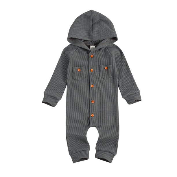 Baby Boys Girls Fall Winter Clothes Solid One Piece Rompe Long Sleeve Jumpsuit Hooded Bodysuit Outfit Walmart Com Walmart Com