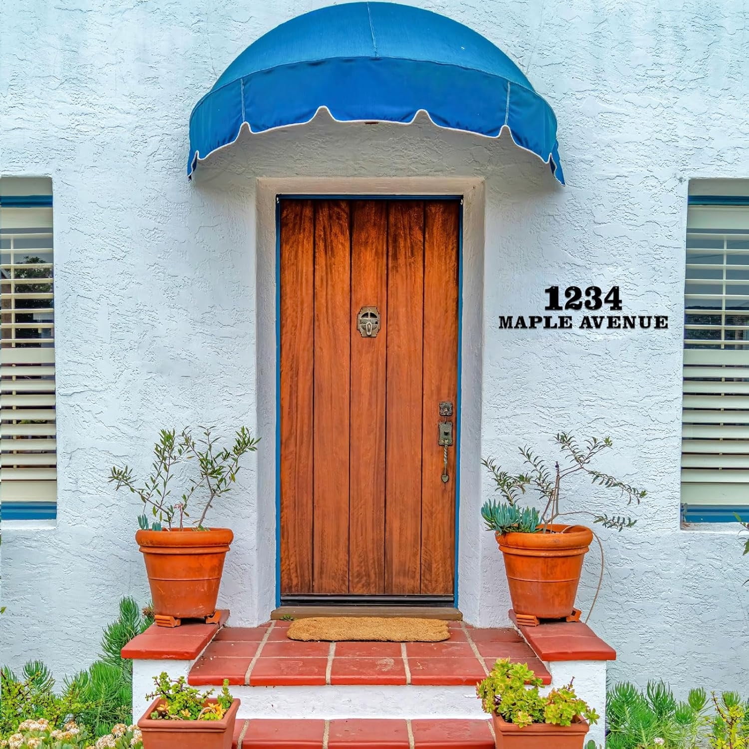 3 Inch Metal Modern House Numbers, House Address Letters and Numbers for Outside Signs, Metal Letters Door Numbers Signage Street Address Plaque for Garden Door Mailbox Dr (2-Pack of B)