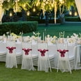 thumbnail image 4 of 15pcs Tie-Free Bow Chair Sashes - Round-Corner PPC Chair Back Decor for Weddings, Hotels & Holidays, Durable Material, Easy to Attach, Enhances Party & Event Decor, Wine, 4 of 7
