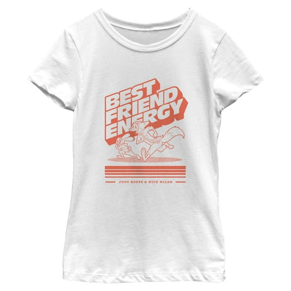 Girls Zootopia 2 Judy Hopps and Nick Wilde Best Friend Energy T Shirt