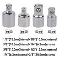thumbnail image 3 of Mistaha Socket Adapter Set of 4 Pieces with 1/4-Inch 3/8-Inch 1/2-Inch Size Conversion Sleeves in Silver Color, 3 of 6