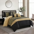 thumbnail image 2 of Nanshing 7 Piece Comforter Set, California King, Black Gold, 2 of 7