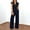 Blue, variant on BLTIBY Womens 2 Piece Set 2025 Solid Color Blazer Trendy V Neck Sleeveless Belted Vest Straight Long Pants Business Suit Sets with Pocket Black L