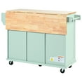 thumbnail image 6 of Homy Casa Rolling Garage Storage Cabinet with Drop-Leaf Worktop, Adjustable Shelves, Green, 6 of 8