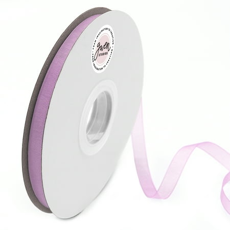 UPC: 0810056349738 | Lavender Sheer Organza Ribbon for Crafts and Gift Wrap  3/8  x 100 Yards by Gwen Studios