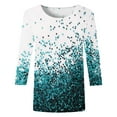 thumbnail image 4 of YanHoo Women 3/4 Sleeve Tops and Blouses 3/4 Sleeve Graphic Tees for Women 3/4 Sleeve Crewneck Loose Fit Top Crewneck Pullover Woman Dressy Tops Sleeve 3/4 Wear To a Party, 4 of 6