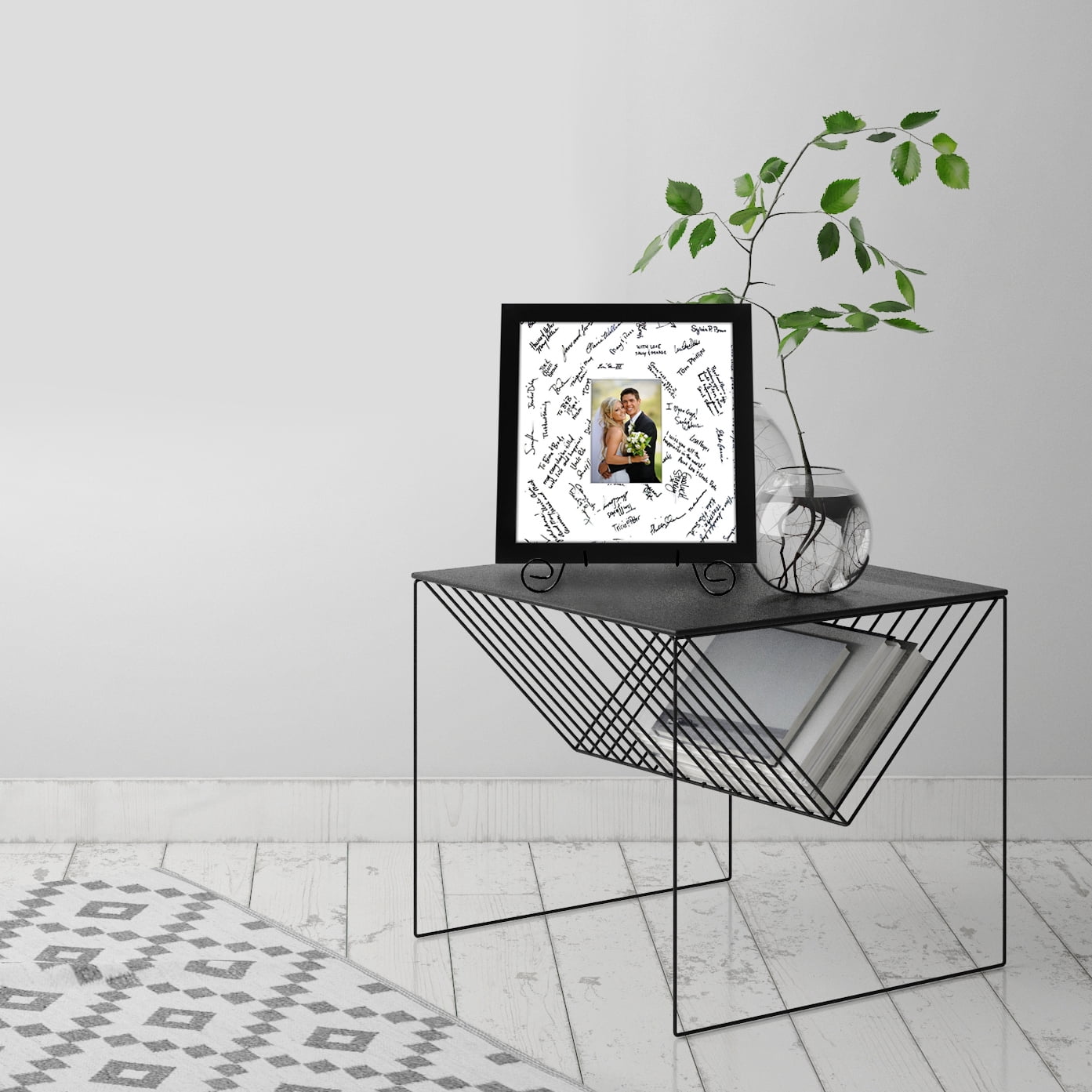 Americanflat 14x14 Wedding Frame with 5x7 mat Glass wedding dedicated providing quality - Black