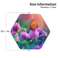 thumbnail image 3 of Pofeuu Wild flowers of clover and butterfly Print Leather Coasters Set of 6, Round Cups Mugs Mat Pad for Home Kitchen Heat Resistant Drink Coasters,Hexagon, 3 of 7