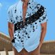 thumbnail image 3 of Camisas Para Hombre Camisa de manga corta con solapa y hebilla de bolsillo con impresión digital 3D para hombre (Blue, 3XL), 3 of 4
