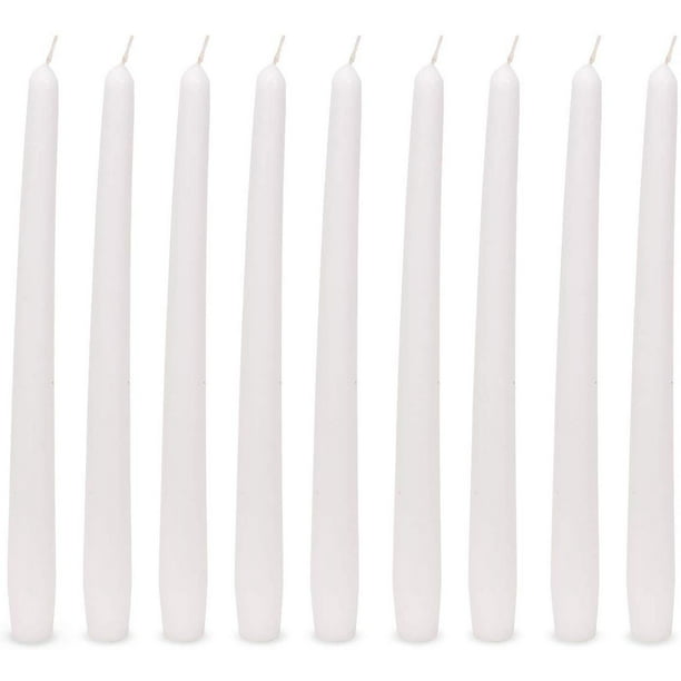White Taper Candles 30Pack 8 hours Burn Time