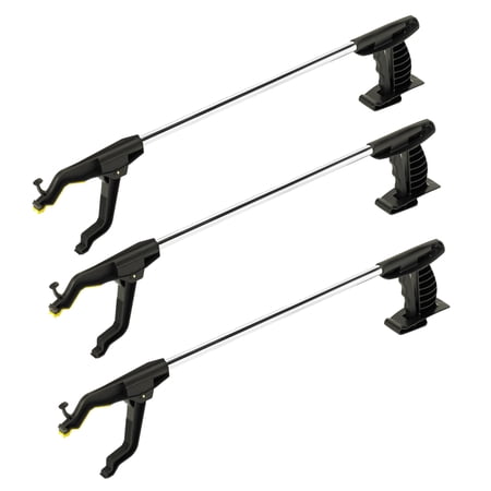 Cubii Health Lightweight Rotating 24 Easy-to-Use Reacher Grabber Tool, Aluminum, (3 Pack)