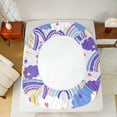 thumbnail image 5 of Feelyou Purple Rainbow Cloud Full Size Sheets, Kawaii Stars Galaxy Sky Bed Sheets, Teens Kids Boys Girls Sheet Sets, Super Cozy Room Decor, 4pcs, 5 of 7