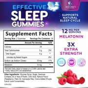 Melatonin Sleep Gummies - Melatonin 12mg Per Serving - Extra Strength Sleep Support Melatonin Gummy - Vegan Sleeping Gummy Supplement - Restful Sleep Support for Adults - Berry Flavor - 60 Gummies