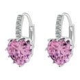 thumbnail image 1 of Pendientes para mujer, regalos para mujer Pendientes de mujer Pendientes de moda multicolor con circonitas en forma de corazón Pendientes tipo botón, 1 of 3