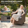 thumbnail image 6 of POCASSY Outdoor Swivel Rocking Chairs Set of 2, All Weather Brown Wicker Rattan Patio Furniture Set Patio Chairs with 360° Swivel Glider Chairs for Balcony, Garden, Porch, Pool and Backyard, Gray, 6 of 12
