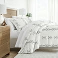 thumbnail image 6 of Noble Linens 3-Piece Gray Urban Stitch Print Comforter Set, Full/Queen, 6 of 13