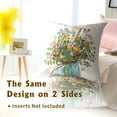 thumbnail image 6 of Watercolor Wildflower Throw Pillow Cover 22x22inch 2 Packs Spring Nature Botanical Mason Jar Cotton Cushion Case Spring Seasonal Farmhouse Pillowcase for Sofa Couch Home Patio, 6 of 14
