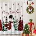 thumbnail image 5 of Shower Curtain Bathroom Set Vintage Christmas Tree Waterproof Fabric Shower Curtains with Grommets&Hooks Winter Funny Snowman on Linen Privacy Bath Curtain for Bathtub 72x72in, 5 of 9
