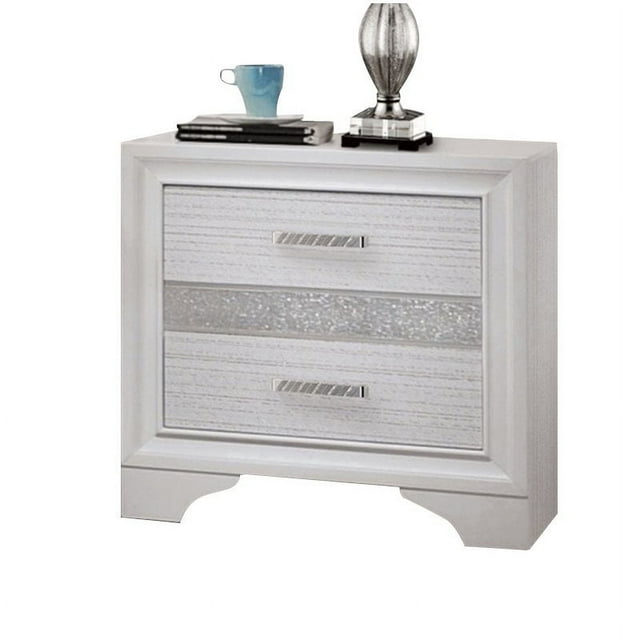 Coaster Miranda 2-Drawer Wood Nightstand with Hidden Jewelry Tray in White
