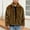 B_ Brown, variant on YLSDY Faux Fur Coat for Men Winter Comfy Zip Up Long Sleeve Turtleneck Jacket Trendy Shaggy Furry Comfort Outerwear 2025 Khaki S