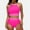 Hot Pink, variant on Women's Neck Top High Waisted Bikini Set Sport Color Matching Swimsuit Two Piece Set Swim Suit Tops for Juniors Bathing Suit Shirts for Juniors Swimsuit Top Size Small Supportive Swimsuits for Women