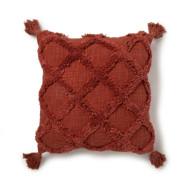 Better Homes & Gardens Tufted Trellis Decorative Throw Pillow, 20" x 20