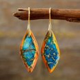 thumbnail image 1 of Bohemian Natural Imperial Stone Leaf Dangle Earrings For Women Jewelry Gift, 1 of 5