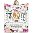 thumbnail image 1 of LHSHID 80th Birthday Gifts Women Blanket Happy 80th Birthday Gift Ideas 80th Birthday Decorations Gifts for Women Turning 80 Gifts for 80 Year Old Best Birthday Present Throw Blanket 60"x80", 1 of 7
