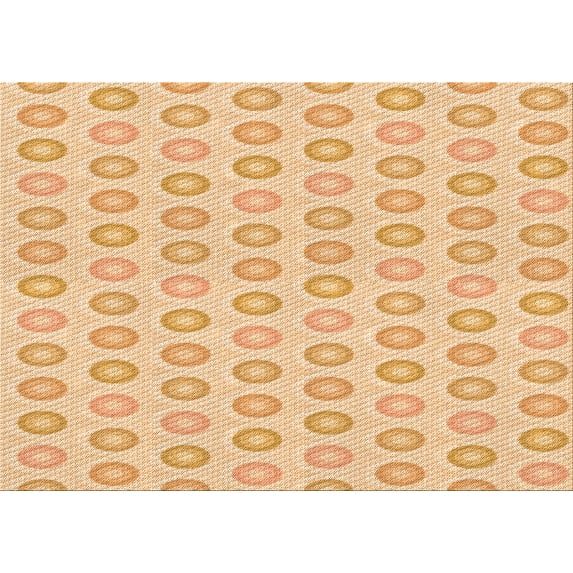 Ahgly Company Indoor Rectangle Patterned Carrot Orange Area Rugs, 8' x 12'