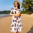 thumbnail image 4 of Balery Cute Cat And Christmas Gift Vestidos sueltos de manga corta para mujer, vestidos de verano 2025, vestidos casuales de corte A con vuelo., 4 of 6