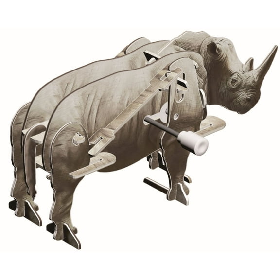 Smithsonian Mini 5" Rhinocerous 3D Build & Play Motorized Puzzle