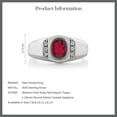 thumbnail image 6 of Gem Stone King Men's 925 Sterling Silver Red Mystic Topaz and White Created Sapphire Ring (1.36 Cttw, Gemstone Birthstone, Available in Size 7, 8, 9, 10, 11, 12, 13), 6 of 6