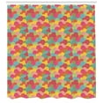 thumbnail image 3 of Geometric Shower Curtain, Abstract Colorful Doodle Waves and Curls Pattern Overlapping Spirals Retro Print, Fabric Bathroom Set with Hooks, 69W X 84L Inches Extra Long, Multicolor, by Ambesonne, 3 of 3