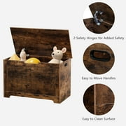 HomGarden 30'' Wooden Toy Chest 150L Large MDF Child Storage Box Cabinet Rustic Brown