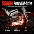 thumbnail image 3 of SYKERUNS X7 Electric Dirt Bike for Adults, 5500W Peak, Up to 57MPH, 60V 27Ah, 17"/14" Tires, 3 of 10