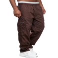 thumbnail image 4 of Men‘s Drawstring Sweatpants Baggy Joggers Straight Leg Running Athletic Cargo Pants with Pockets Black 2XL, 4 of 8