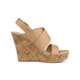 thumbnail image 3 of BLISSFUL STEP Women's Sandals Platform Heels Ankle Strap Wedges Sandals Brown 9, 3 of 8