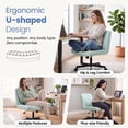thumbnail image 3 of CELTOSS Criss Cross Legged Home Office Chair, Fabric Armless Swivel Task Computer Chair with Wheels, Wide Seat, Vanity Chair, Comfy Chair, Mint, 3 of 15