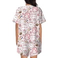 thumbnail image 3 of Naloa Cute Rabbit Women's Short-Sleeved Pajama Set, Loungewear, Summer pajamas, Breathable Cozy - 3X-Large, 3 of 9