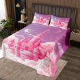 thumbnail image 2 of Erosebridal Girly Pink Castle Coverlet Set King, Fairy Tale Bedding Set, Princess Style Decor 3pcs, 2 of 5
